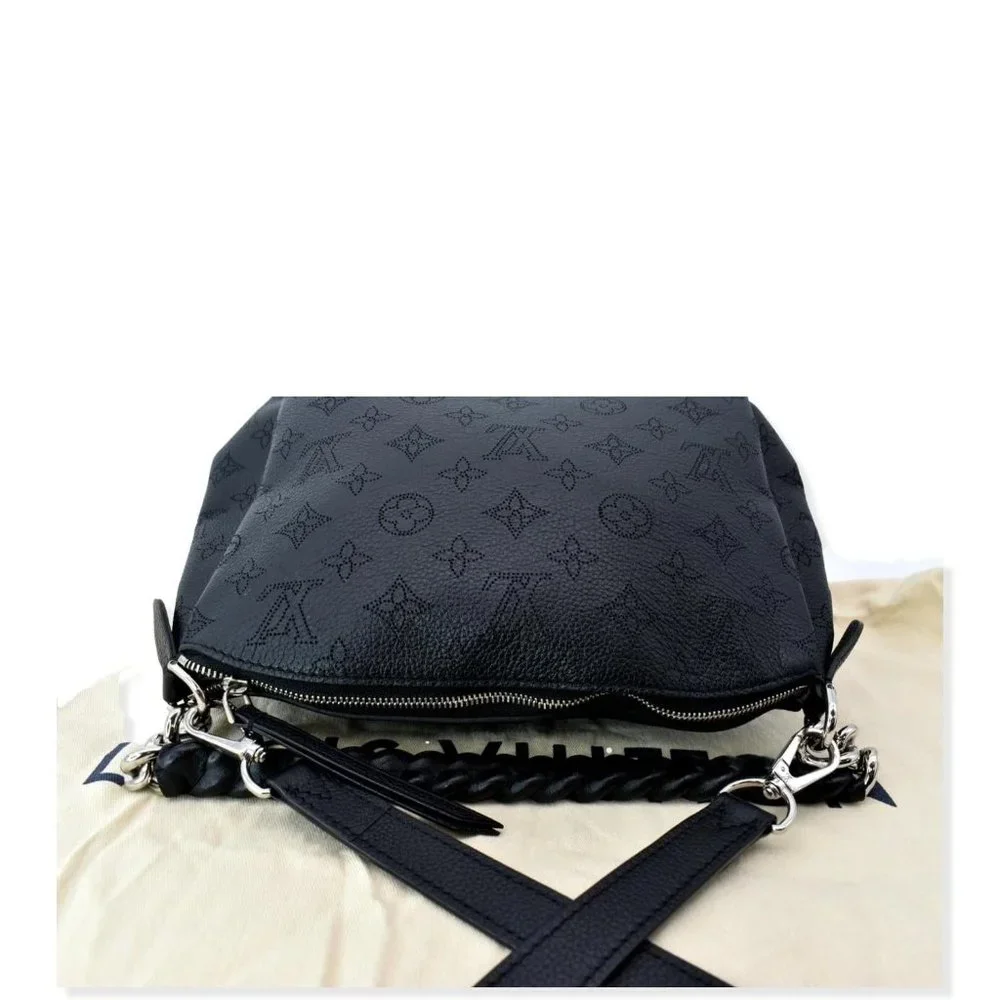 LOUIS VUITTON Babylone Monogram Mahina Leather Chain Shoulder Bag Black - Picture 4 of 12